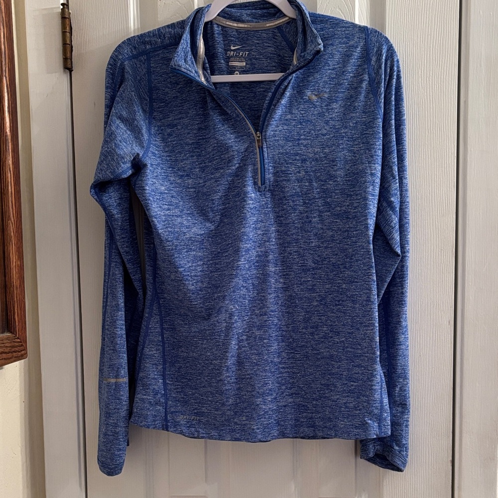 Nike Heathered Blue Quarter-Zip Pullover